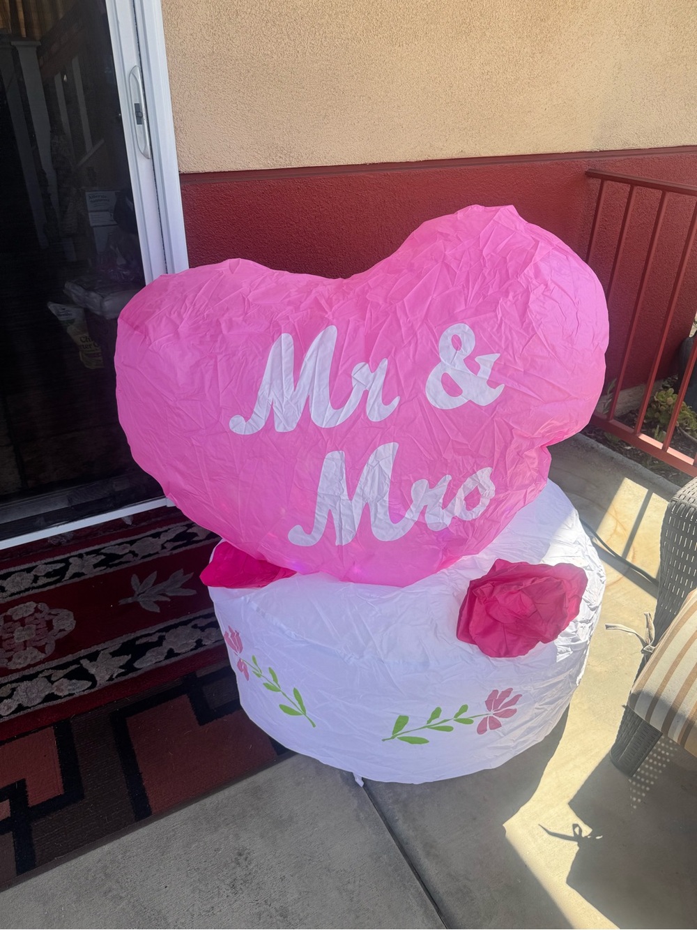 Pink Mr & Mrs Heart Balloon Decoration - Wedding and Bridal Party